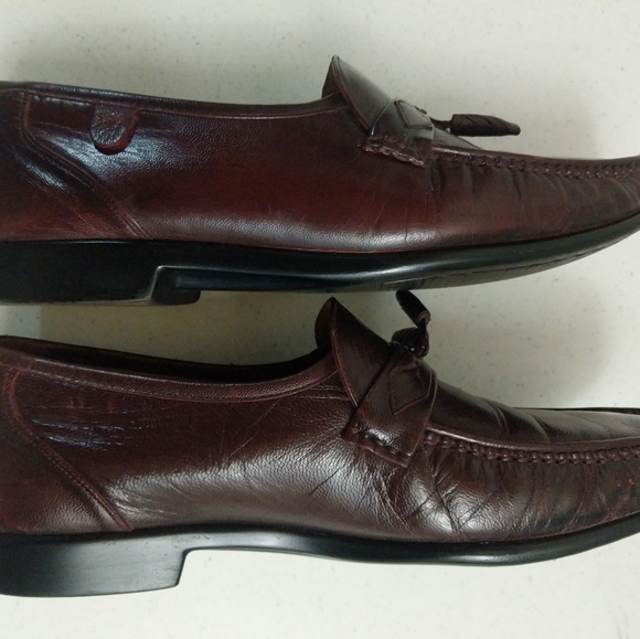 French Shriner Men's Size 9M Tassel Loafers Brown Leather - Picture 9 of 15